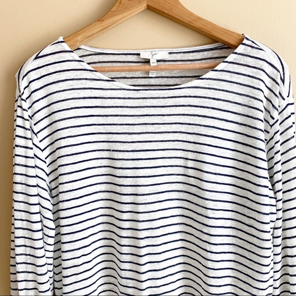 Joie stripe blouse linen tie sleeves RELISTED - Picture 3 of 8